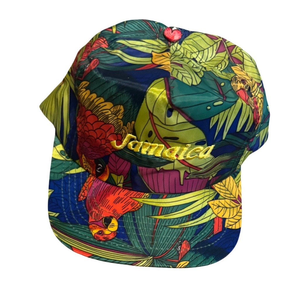 Jamaica Tropical Forest Parrot Multicolor SnapBack Hat Nylon Cap Unisex